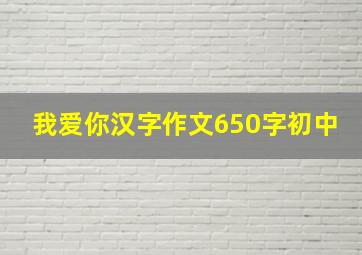 我爱你汉字作文650字初中