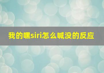 我的嘿siri怎么喊没的反应