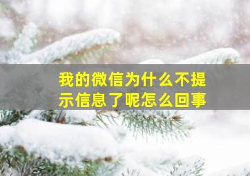 我的微信为什么不提示信息了呢怎么回事