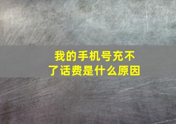 我的手机号充不了话费是什么原因