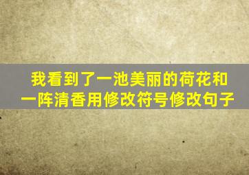 我看到了一池美丽的荷花和一阵清香用修改符号修改句子