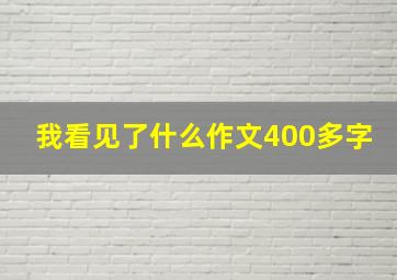 我看见了什么作文400多字