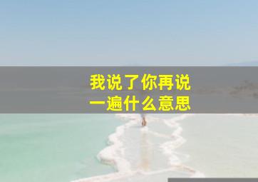 我说了你再说一遍什么意思