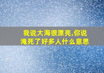 我说大海很漂亮,你说淹死了好多人什么意思