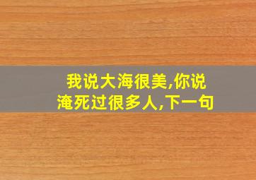 我说大海很美,你说淹死过很多人,下一句