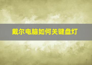 戴尔电脑如何关键盘灯