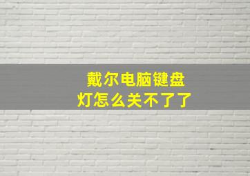 戴尔电脑键盘灯怎么关不了了