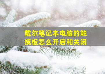 戴尔笔记本电脑的触摸板怎么开启和关闭