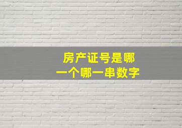 房产证号是哪一个哪一串数字