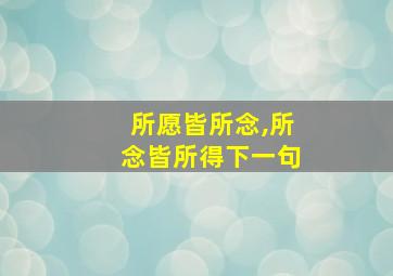 所愿皆所念,所念皆所得下一句