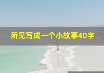 所见写成一个小故事40字