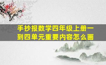 手抄报数学四年级上册一到四单元重要内容怎么画