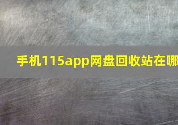 手机115app网盘回收站在哪