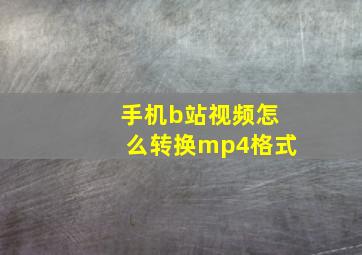 手机b站视频怎么转换mp4格式