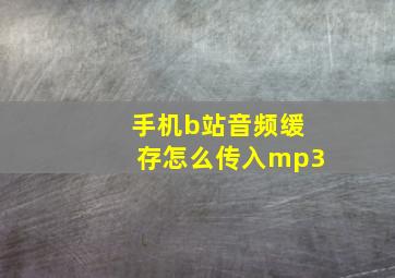 手机b站音频缓存怎么传入mp3