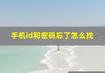 手机id和密码忘了怎么找