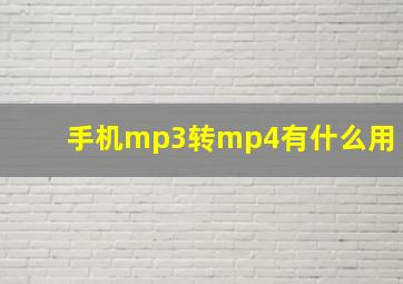 手机mp3转mp4有什么用