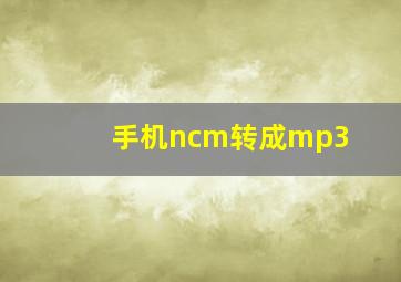 手机ncm转成mp3