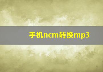 手机ncm转换mp3