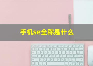 手机se全称是什么