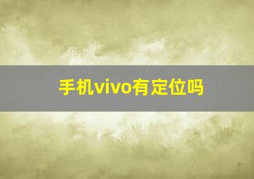 手机vivo有定位吗