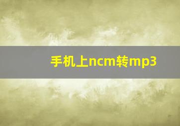 手机上ncm转mp3