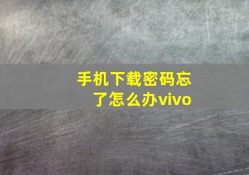 手机下载密码忘了怎么办vivo