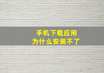 手机下载应用为什么安装不了