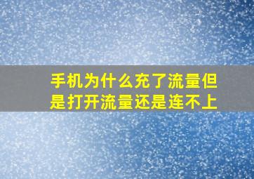 手机为什么充了流量但是打开流量还是连不上