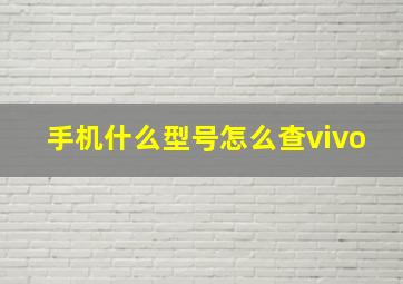 手机什么型号怎么查vivo