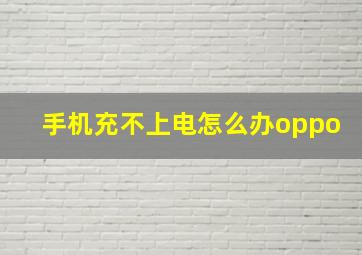 手机充不上电怎么办oppo