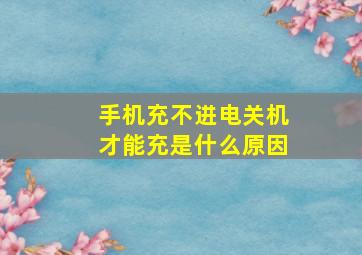 手机充不进电关机才能充是什么原因