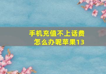 手机充值不上话费怎么办呢苹果13