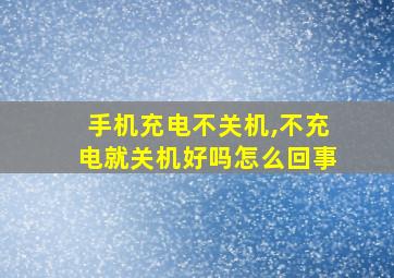 手机充电不关机,不充电就关机好吗怎么回事