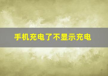 手机充电了不显示充电