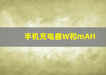 手机充电器W和mAH