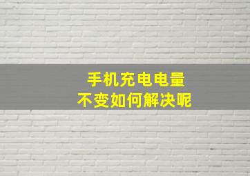 手机充电电量不变如何解决呢