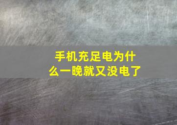 手机充足电为什么一晚就又没电了