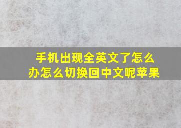 手机出现全英文了怎么办怎么切换回中文呢苹果