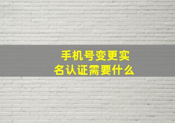 手机号变更实名认证需要什么