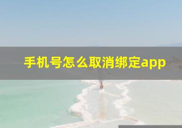 手机号怎么取消绑定app