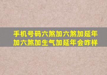 手机号码六煞加六煞加延年加六煞加生气加延年会咋样