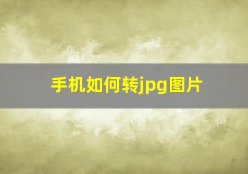 手机如何转jpg图片