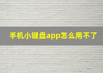 手机小键盘app怎么用不了