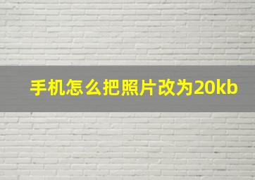 手机怎么把照片改为20kb