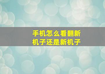 手机怎么看翻新机子还是新机子