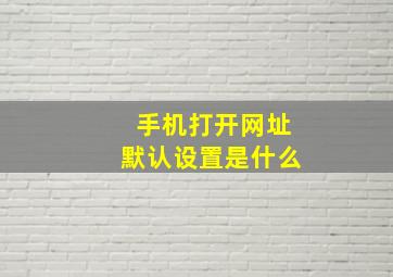 手机打开网址默认设置是什么