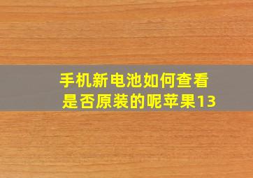 手机新电池如何查看是否原装的呢苹果13