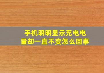 手机明明显示充电电量却一直不变怎么回事