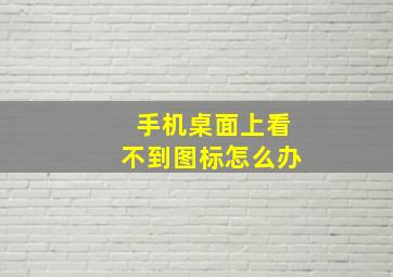 手机桌面上看不到图标怎么办